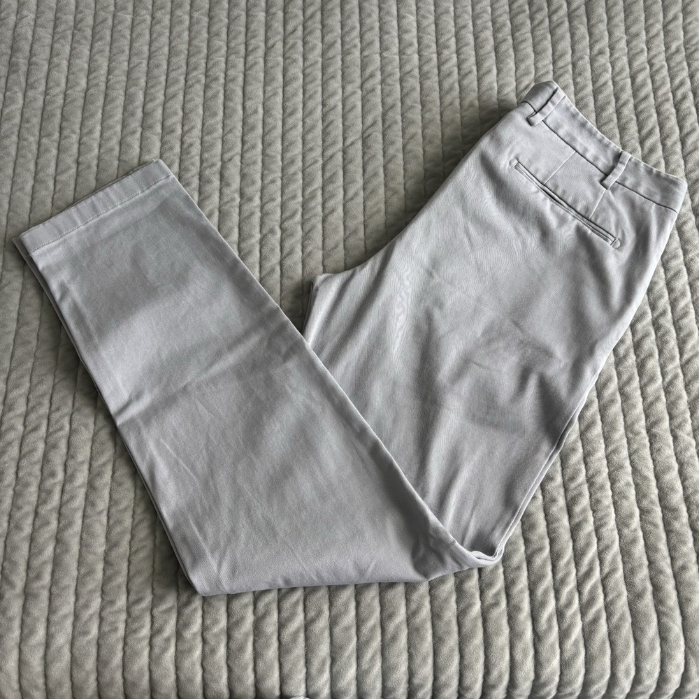 J. Hilburn Chino Pants Mens 36x32 Light Gray Cotton Stretch Preppy - Picture 10 of 11
